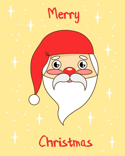 Lindo personaje de Santa en estilo de dibujos animados