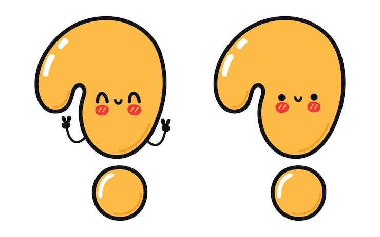 Vector lindo personaje de signo de interrogación divertido