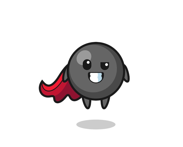 El lindo personaje del símbolo del punto como un superhéroe volador