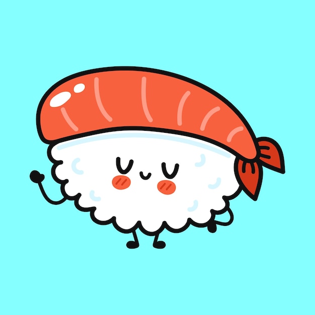 Lindo personaje de sushi divertido