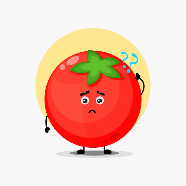 Lindo personaje de tomate confundido