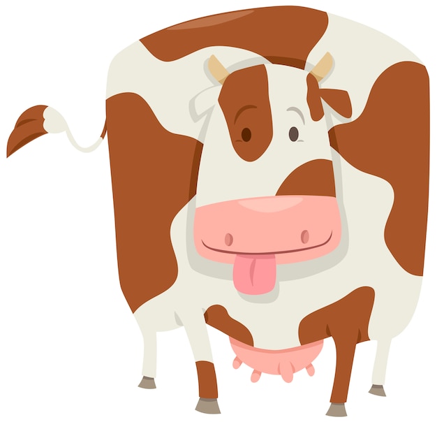 Vector lindo personaje de vaca manchada