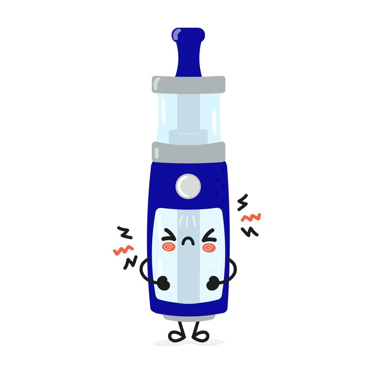 Vector lindo personaje vape enojado