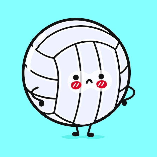 Lindo personaje de voleibol enojado