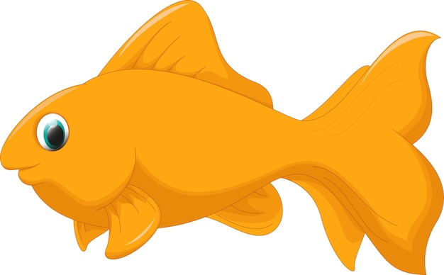 Lindo pez dorado de dibujos animados | Vector Premium Lindo pez dorado de dibujos animados | Vector Premium