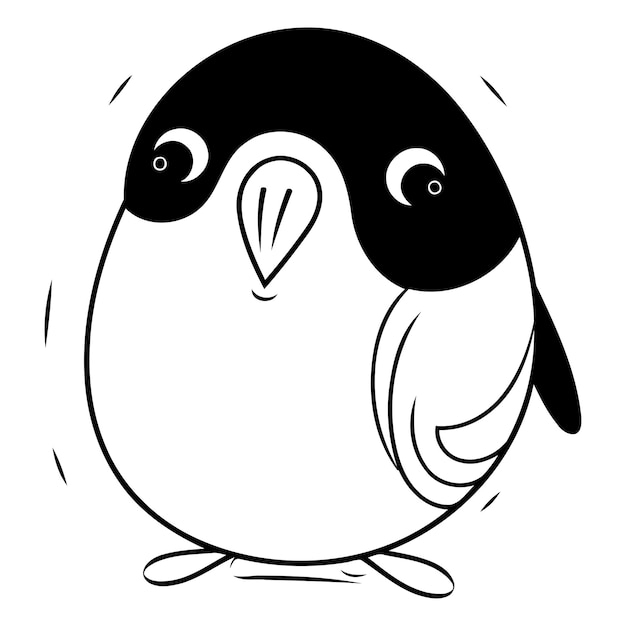 Lindo pingüino aislado en un fondo blanco Ilustración vectorial