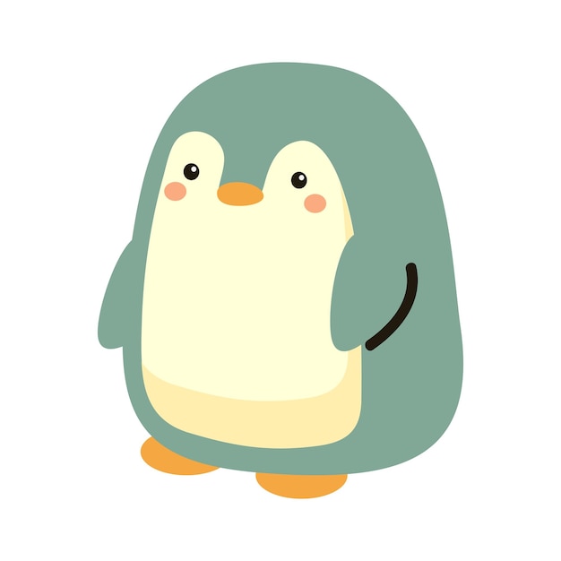 Lindo, pingüino, caricatura, garabato, vector