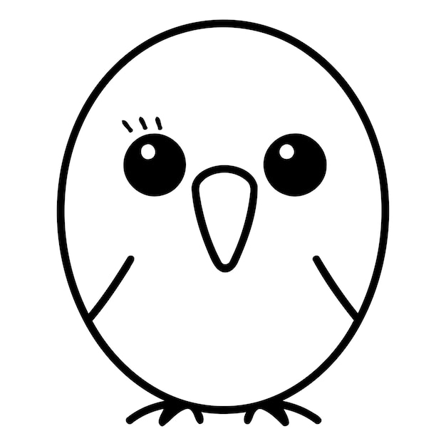 Lindo pingüino de dibujos animados aislado en fondo blanco Ilustración vectorial