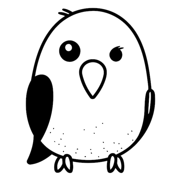 Lindo pingüino de dibujos animados aislado en fondo blanco Ilustración vectorial