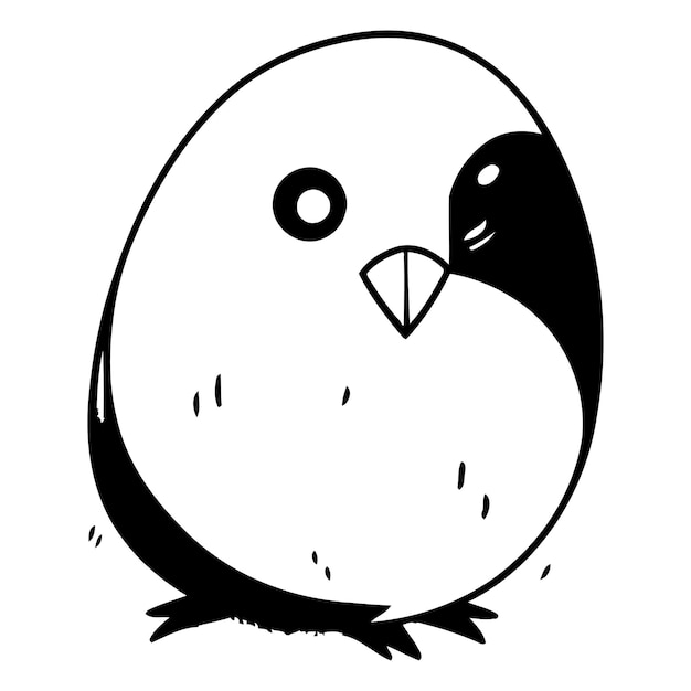 Lindo pingüino de dibujos animados aislado en fondo blanco Ilustración vectorial