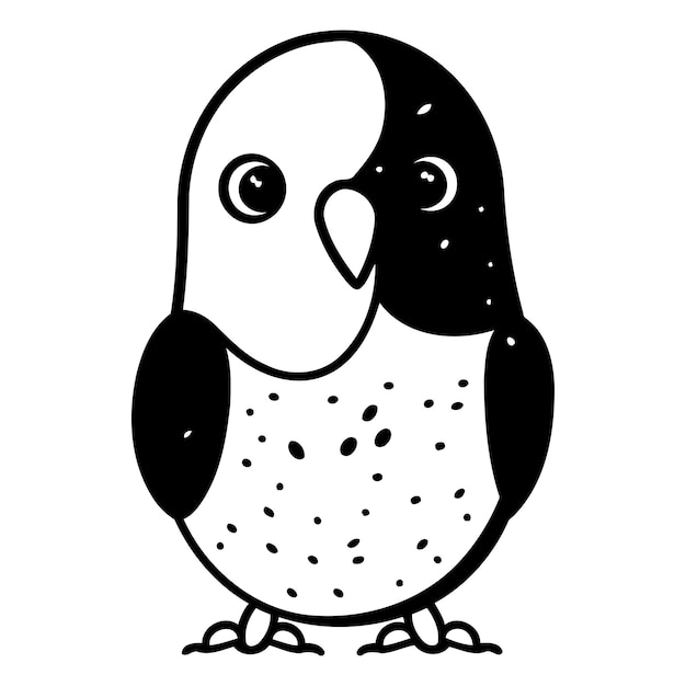 Lindo pingüino de dibujos animados Ilustración vectorial aislada en fondo blanco