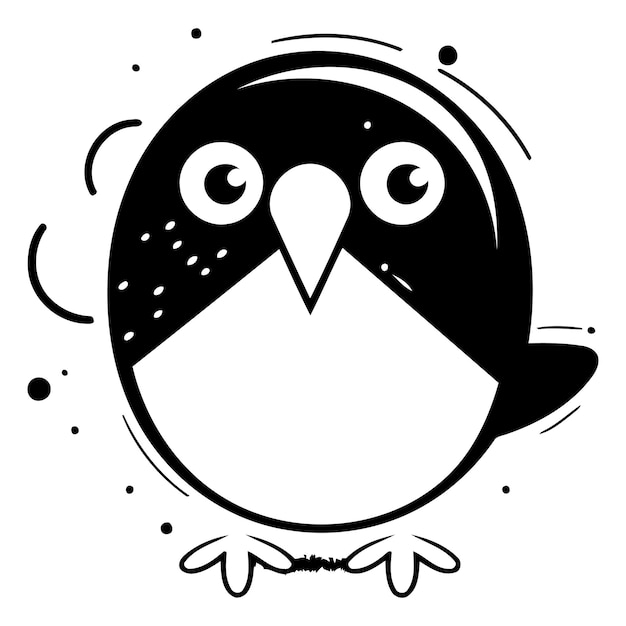 Lindo pingüino de dibujos animados Ilustración vectorial aislada en fondo blanco