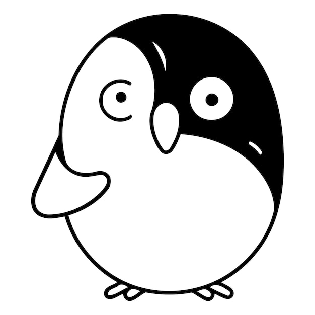 Lindo pingüino de dibujos animados Ilustración vectorial aislada en fondo blanco