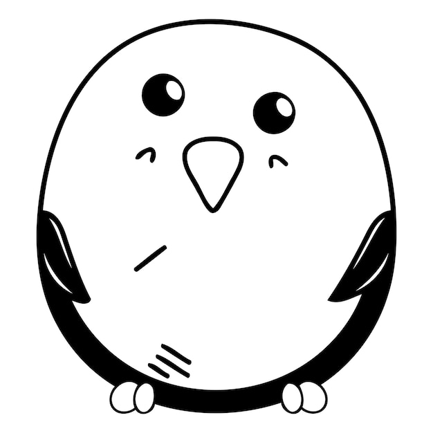 Lindo pingüino de dibujos animados Ilustración vectorial aislada sobre fondo blanco