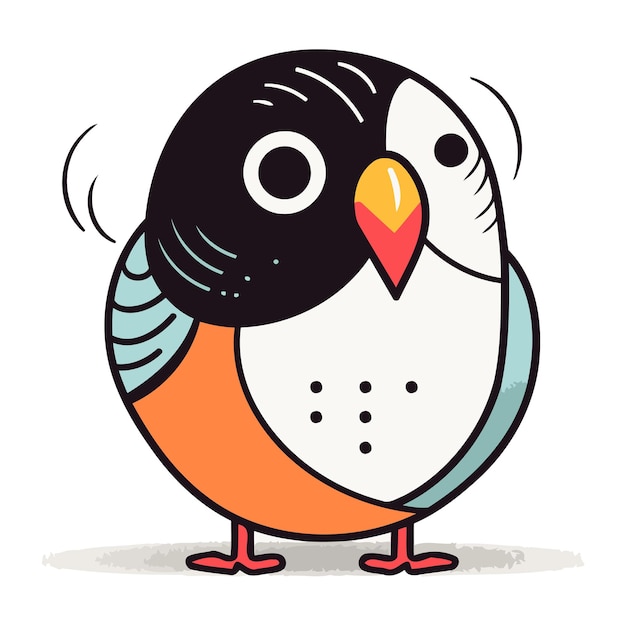 Lindo pingüino de dibujos animados Ilustración vectorial sobre un fondo blanco