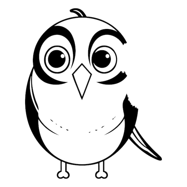 Lindo pingüino de dibujos animados sobre un fondo blanco Ilustración vectorial