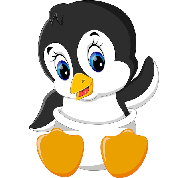 lindo pingüino de dibujos animados