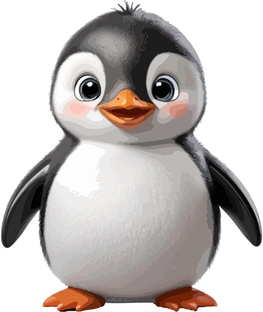 Vector un lindo pingüino divertido