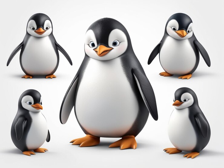 Vector un lindo pingüino divertido