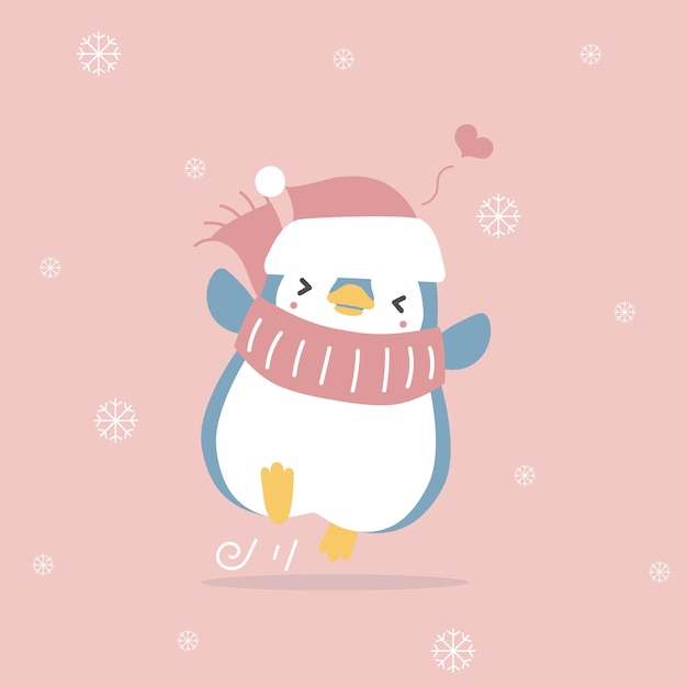 lindo pingüino feliz día de san valentín concepto de amor