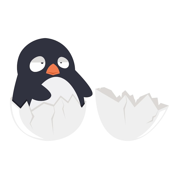 Lindo pingüino para incubar del huevo