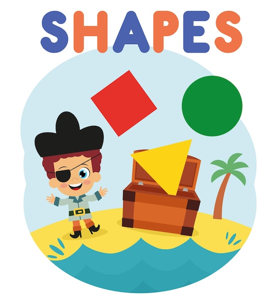 Lindo pirata sobre el tema de las formas para niños.