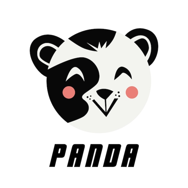 Lindo, plano, animal, panda, vector