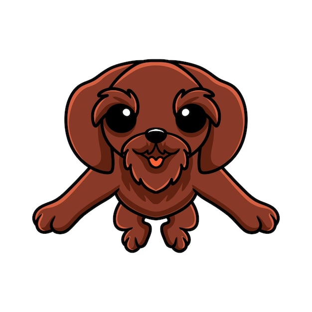 Vector lindo, pudelpointer, perro, caricatura, posar