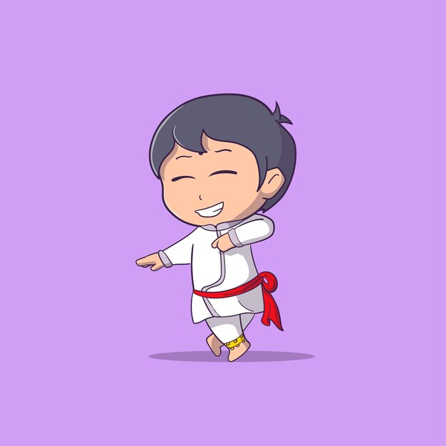 Lindo pueblo indio masculino bailando Bollywood con concepto de icono de custome blanco aislado Vector Premium