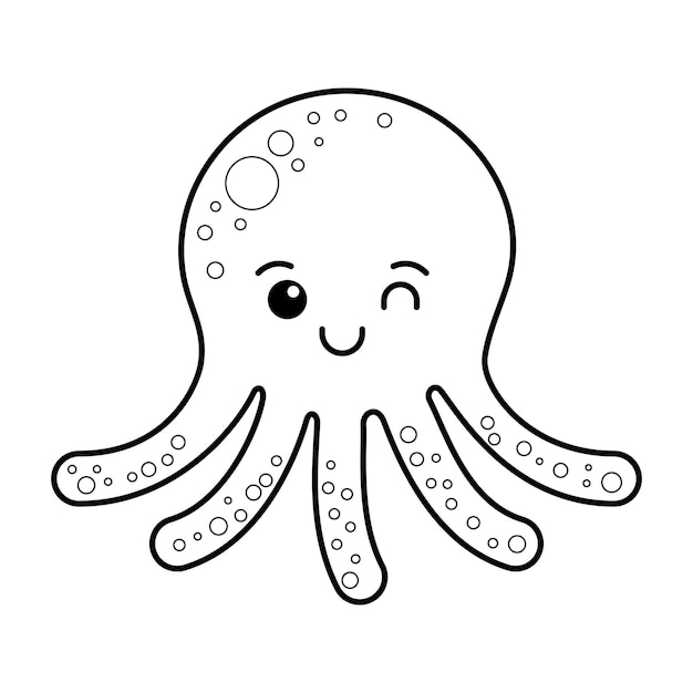 Lindo pulpo página para colorear