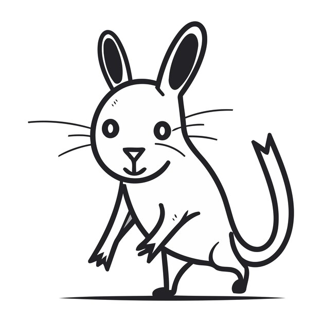 Vector lindo ratón de dibujos animados ilustración vectorial aislada en un fondo blanco