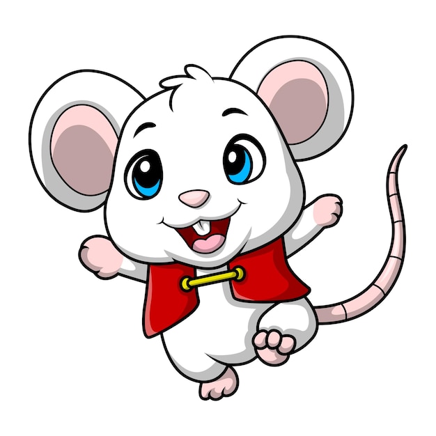 Vector lindo ratón de dibujos animados con traje tradicional chino