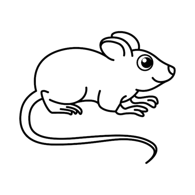 Lindo ratón personajes de dibujos animados vector ilustración para niños libro para colorear