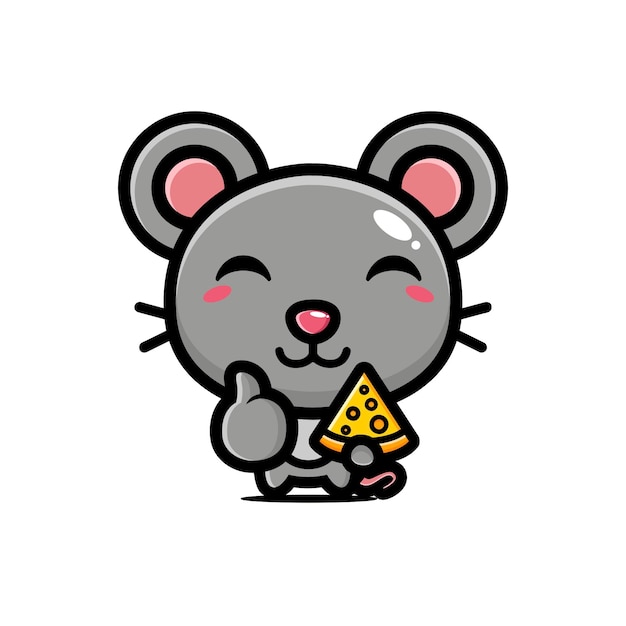 lindo ratón sosteniendo queso en buena pose