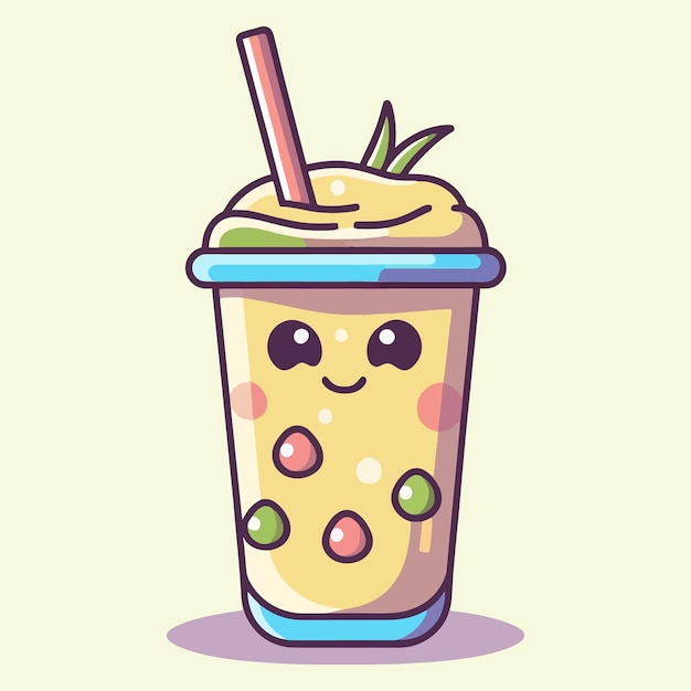 Lindo refresco de crema simple minimalismo dibujo vectorial de color plano