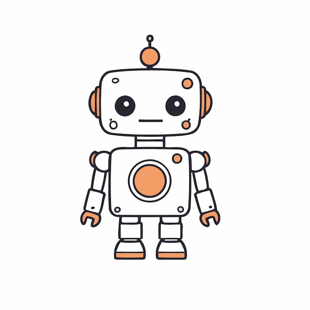 Lindo robot para niños libro de cuentos ilustración vectorial