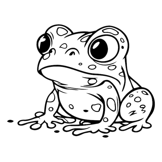Lindo sapo de dibujos animados aislado en un fondo blanco Ilustración vectorial
