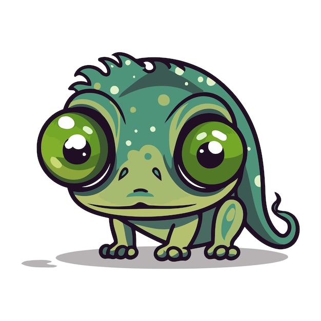 Lindo sapo personaje de dibujos animados ilustración vectorial Sapo de dibujos animados con ojos verdes