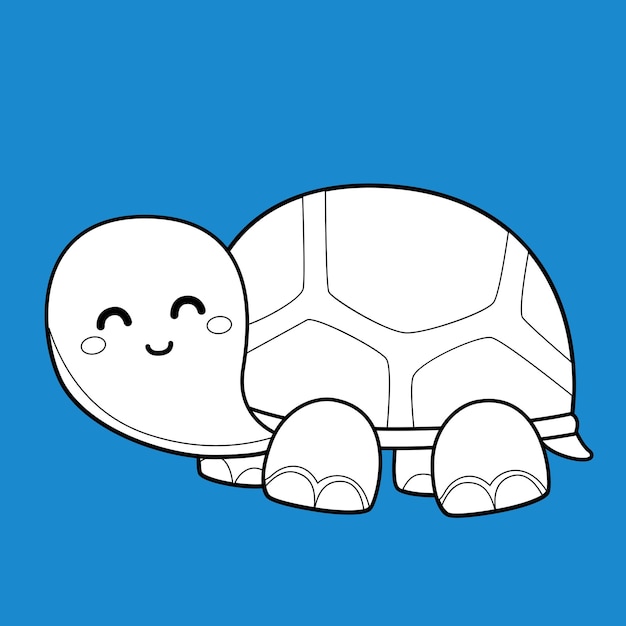 Vector lindo sello digital de tortuga animal