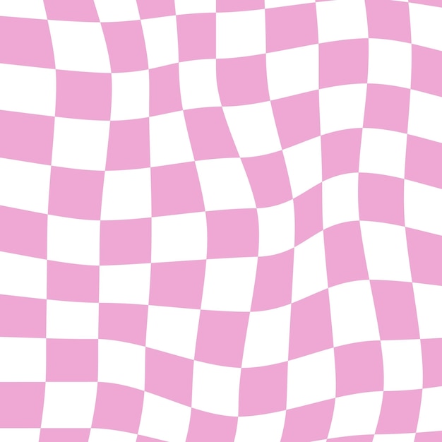 Lindo sencillo blanco rosa cuadrados fluidos patrón distorsionado fondo a cuadros minimalismo retro de los años sesenta