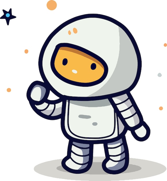 El lindo set espacial de dibujos animados de un astronauta aislado en un fondo