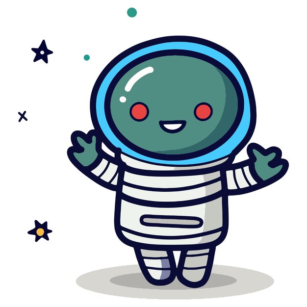 El lindo set espacial de dibujos animados de un astronauta aislado en un fondo