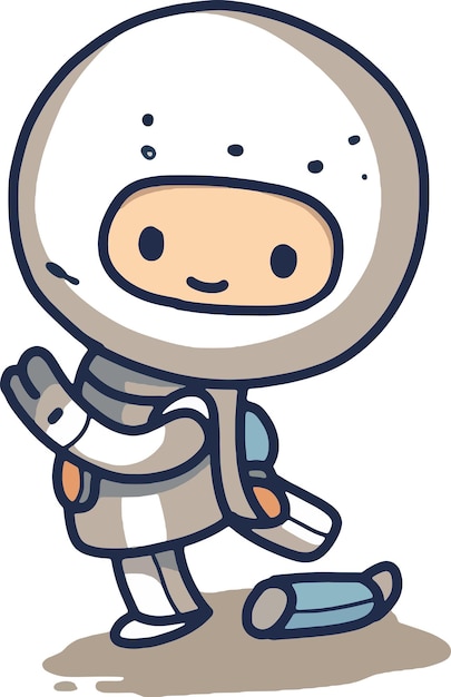 El lindo set espacial de dibujos animados de un astronauta aislado en un fondo