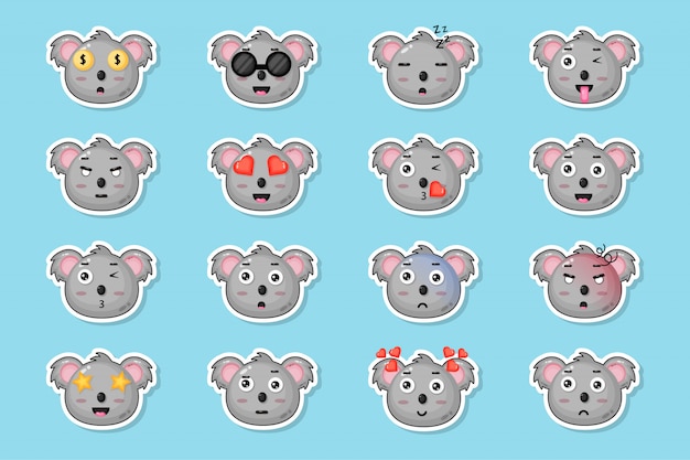 Lindo set de pegatinas de koala