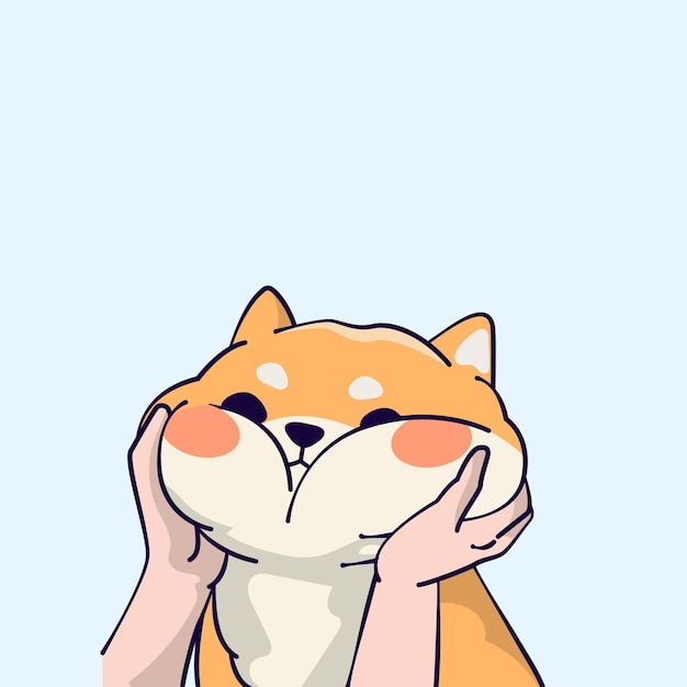 Lindo shiba inu dibujos animados vector icono ilustración animal naturaleza icono concepto
