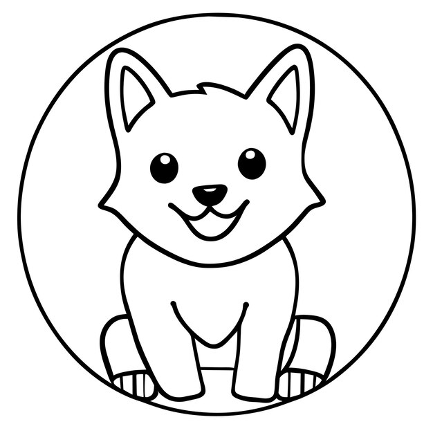 Lindo shiba inu perro dibujado a mano dibujos animados pegatina icono concepto aislado ilustración