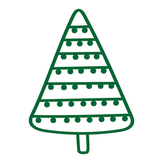lindo, simple, garabato, árbol de navidad