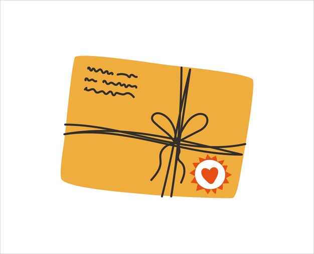 Lindo sobre de correo vectorial sobre fondo blanco Lindo sobre con corazones