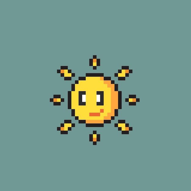 lindo sol en estilo pixel art