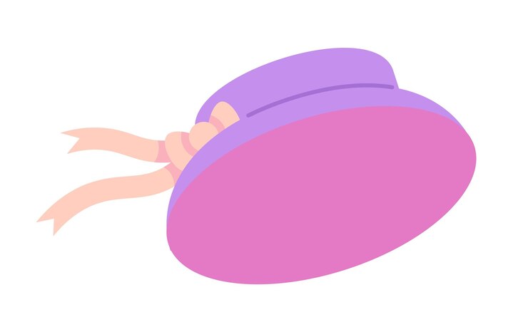 Vector lindo sombrero de cubo con cinta ondeante objeto vectorial de color semi plano ropa para niños pequeños verano icono de clip art de dibujos animados editable en fondo blanco ilustración de punto simple para diseño gráfico web